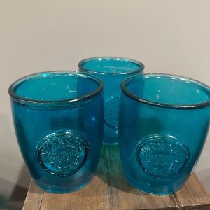 San Miguel 100% recycled glass.  Set of 3!